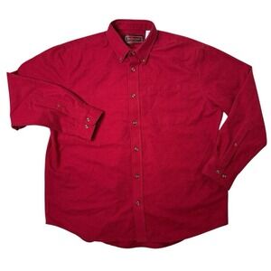 Five Brother Long Sleeve Shirt Red Chamois Flannel Workwear Size XL